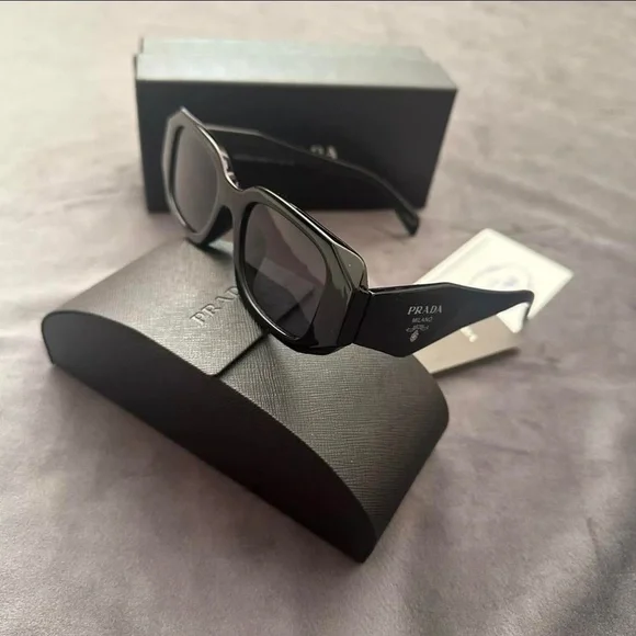 Prada Sleek Black Rectangular Sunglasses Prada Symbole Rectangular Sunglasses, 51mm | Bloomingdale main image 4